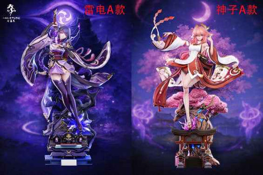 Genshin Impact Hakimi Studio Raiden Shogun & Yae Miko Resin Statue