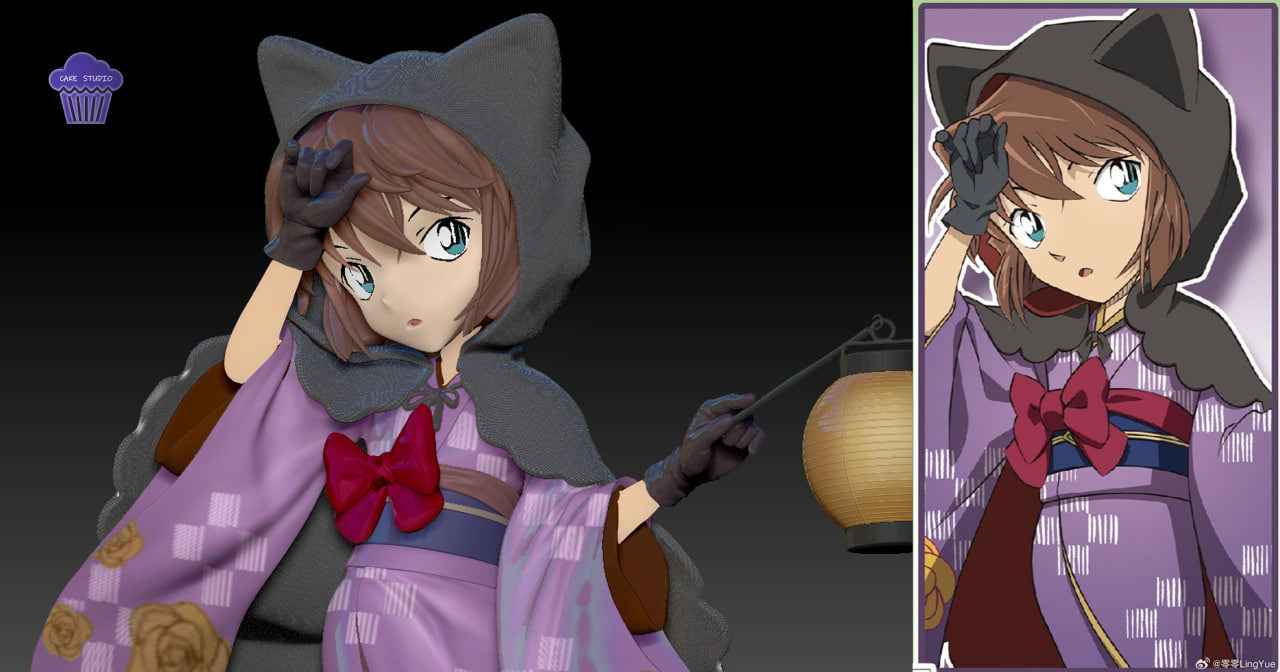Detective Conan Cake Studio Hyakki Yagyō Conan Edogawa & Ai Haibara 1/4 Resin Statue