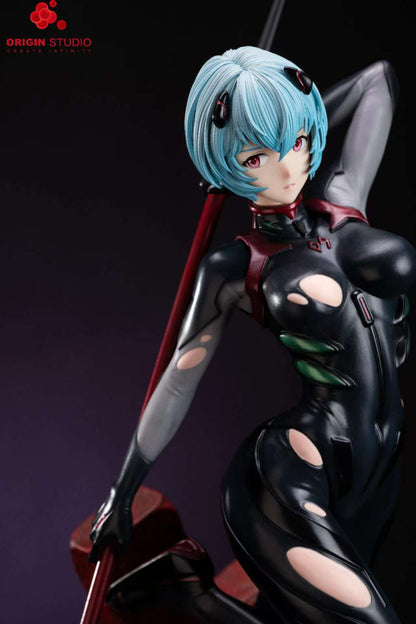 Neon Genesis Evangelion Origin Studio Black Combat Suit Ayanami Rei Resin Statue