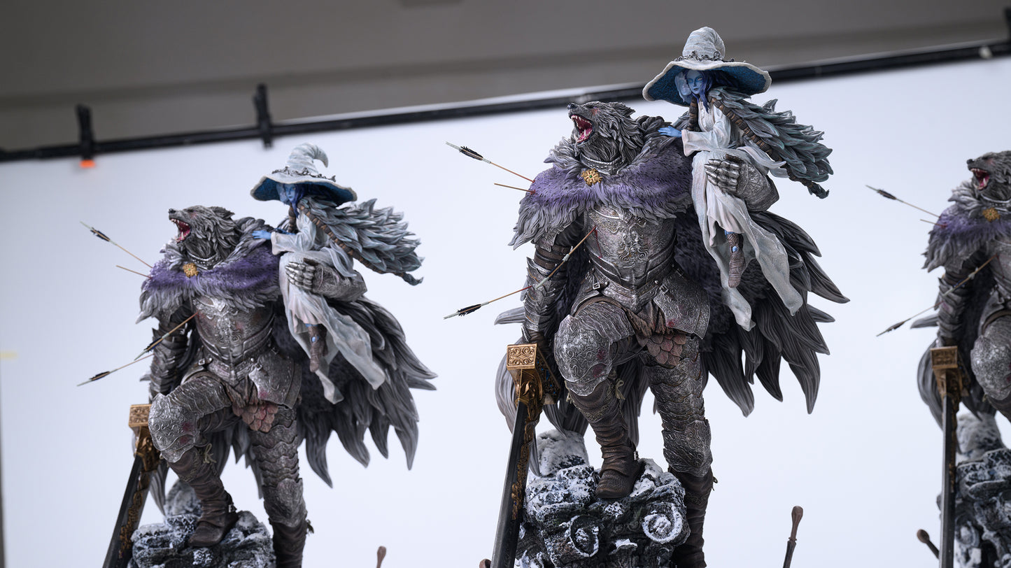 Elden Ring Bonfire Studio Ranni & Blaidd the Half Wolf Wolf and Lunar Princess Resin Statue