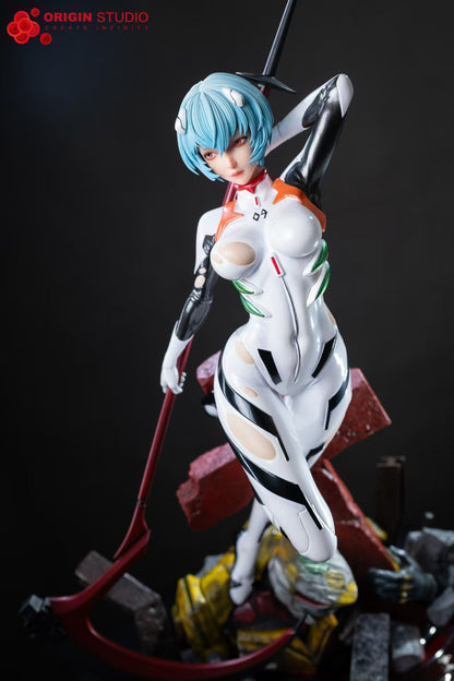 Neon Genesis Evangelion Origin Studio Black Combat Suit Ayanami Rei Resin Statue