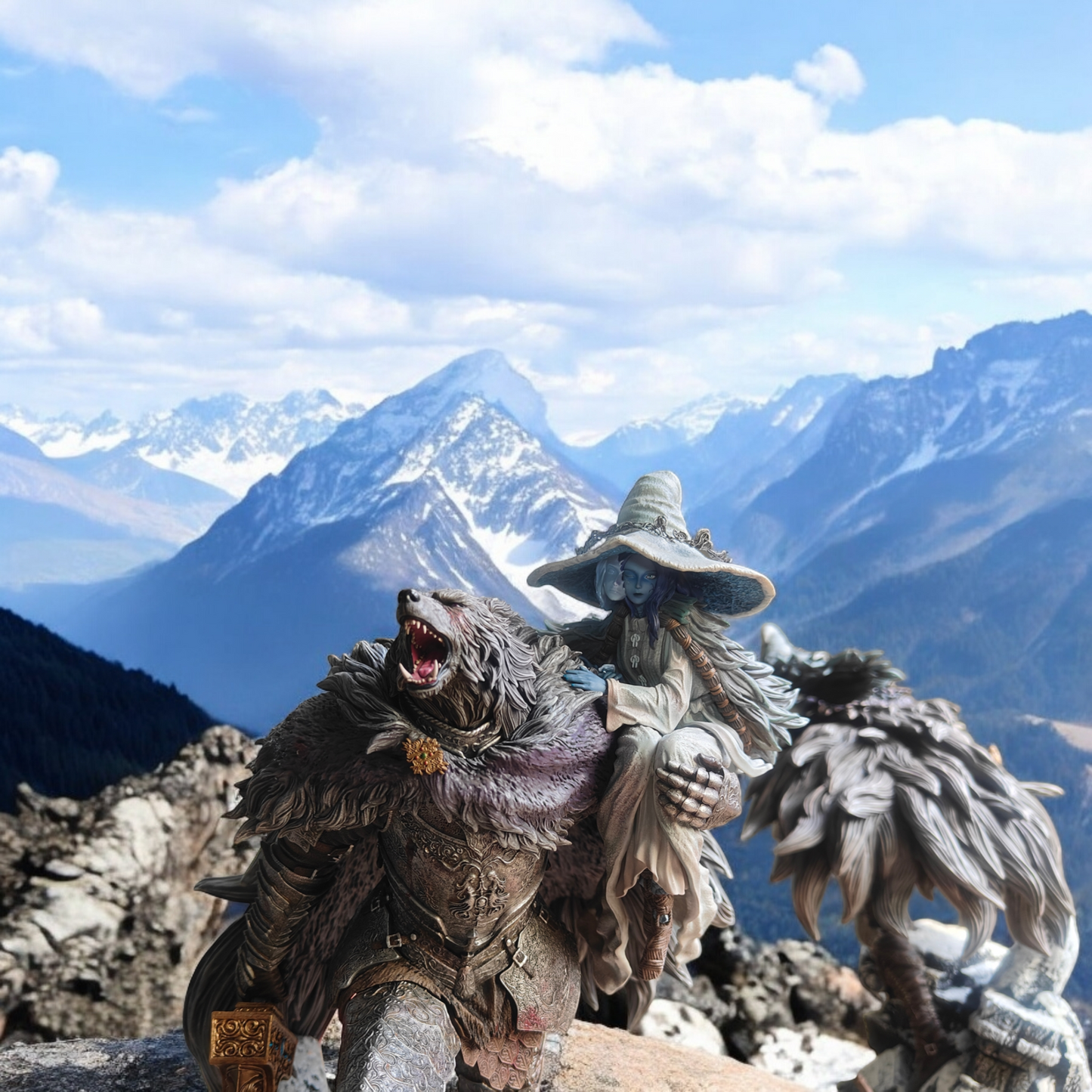 Elden Ring Bonfire Studio Ranni & Blaidd the Half Wolf Wolf and Lunar Princess Resin Statue